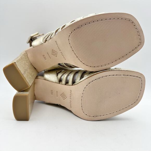 Donald Pliner Womens Sevanna Heeled Sandals US 8.5 M Gold Metallic Leather NIB - Picture 12 of 13